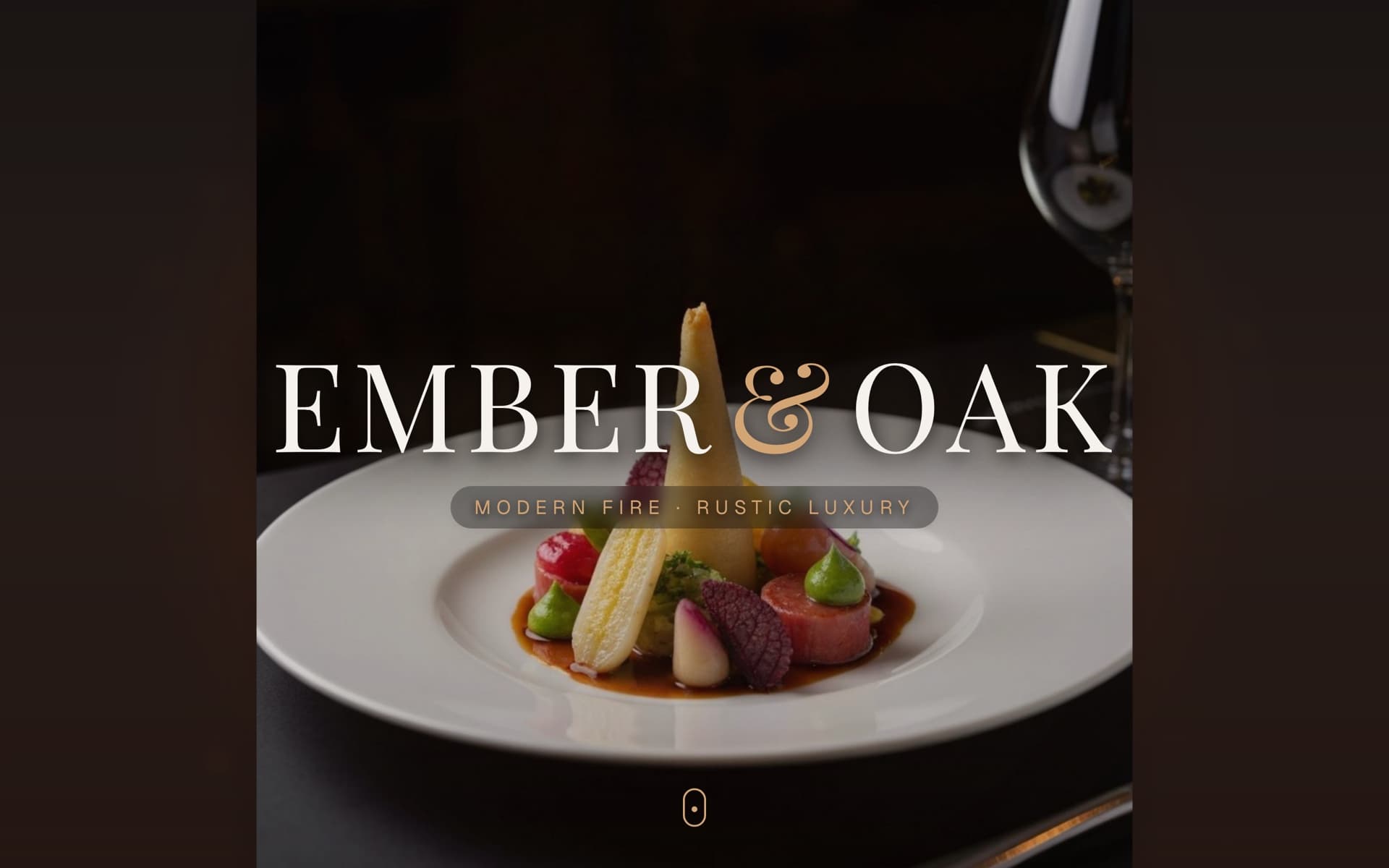 Ember & Oak, a sample restaurant site we built