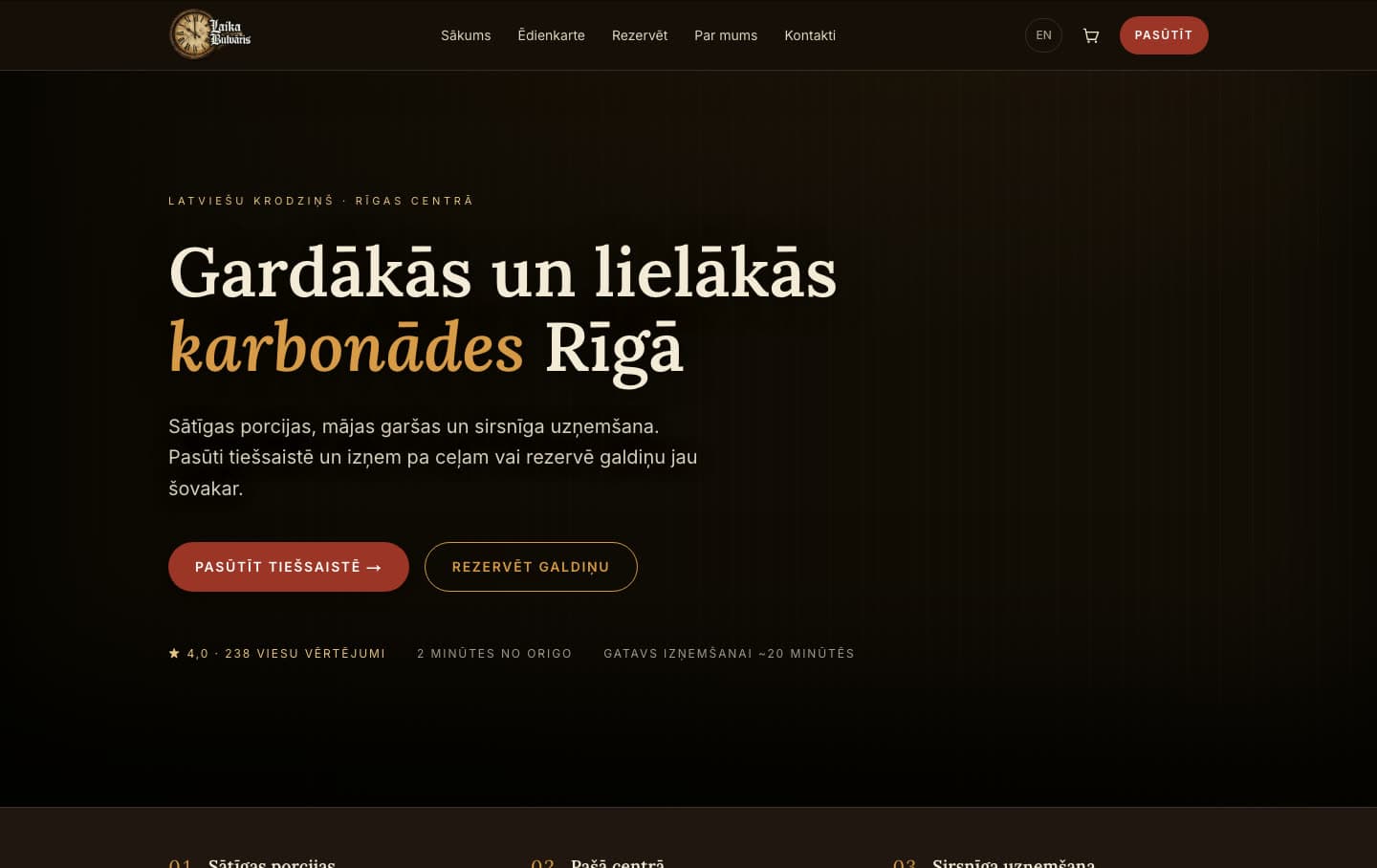 Screenshot of the Krodziņš «Laika Bulvāris» website